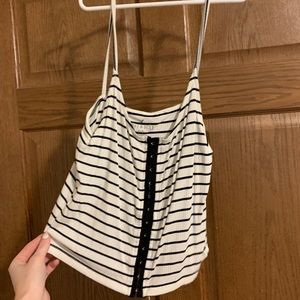 American Eagle black and white tank